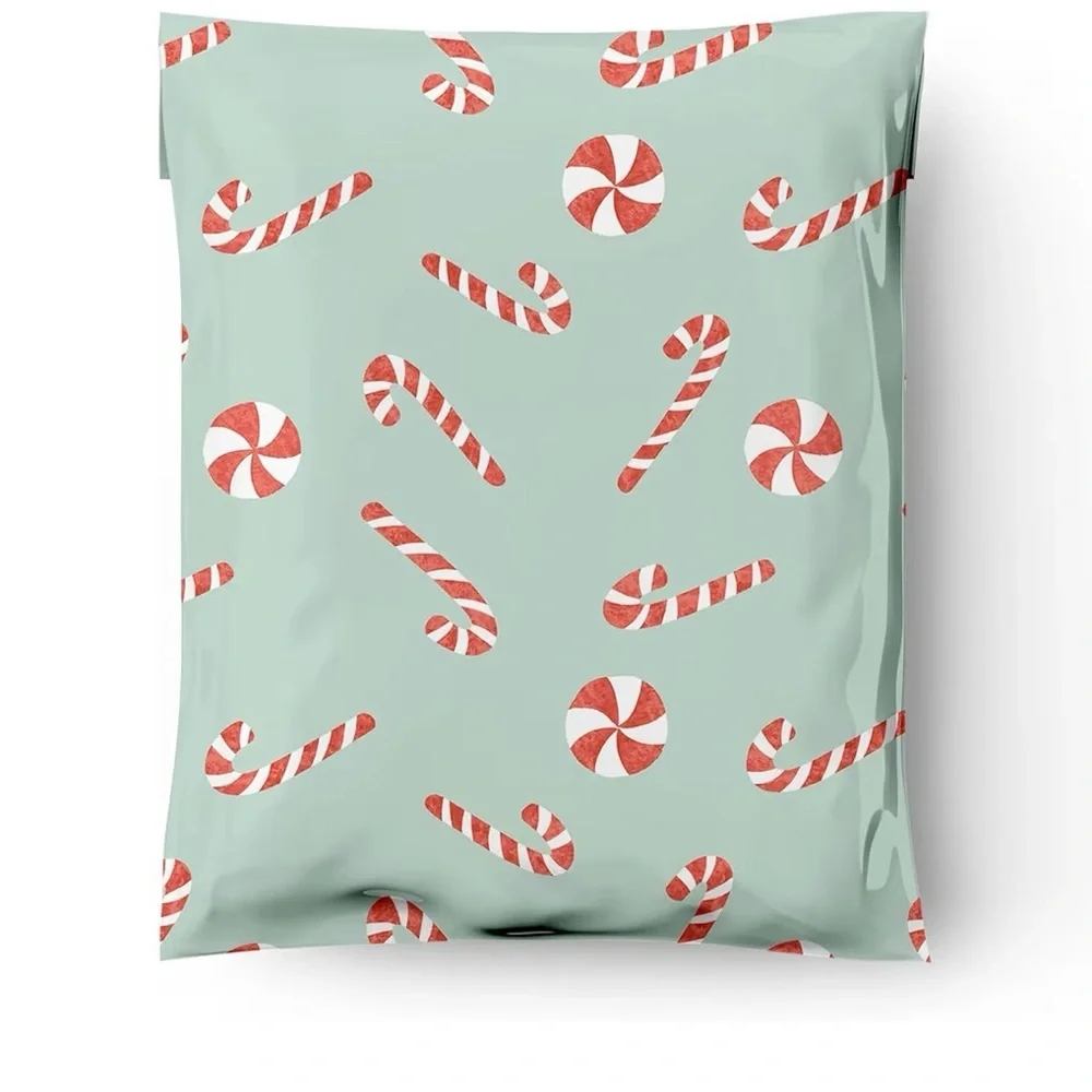 20 Festive Candy Cane and Peppermint Poly Mailers Christmas Holiday  pack of 20